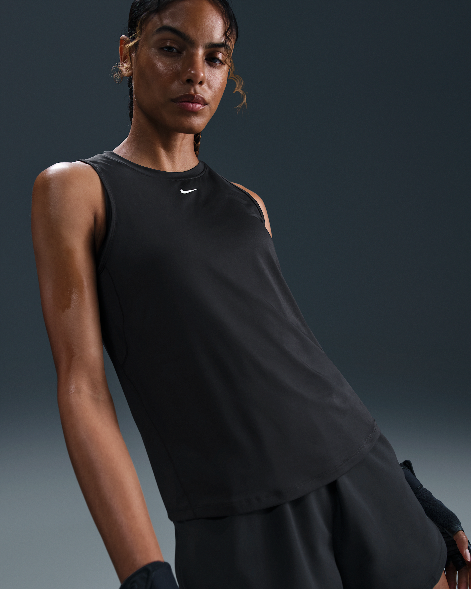 (取寄) ナイキ レディース ワン クラシック ドライ-フィット タンク トップ Nike women One Classic Dri-FIT Tank Top Smokey Blue/Black Nike One Classic Women's Dri-FIT Tank Top. Nike CA